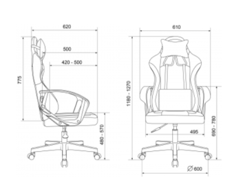 Кресло Knight Optimum черный/серый крестов. пластик