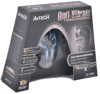 Мышь проводная A4Tech XL-747H 3600dpi Black-Blue