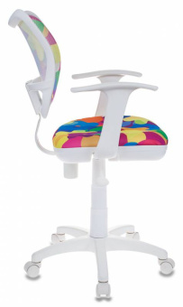 Кресло Бюрократ CH-W797 (сетка/ткань, пруж.-винт. мех. качания, крест. пластик, до 100 кг) Мультиколор