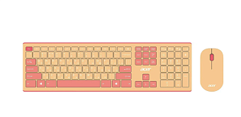 Комплект беспроводной (клавиатура+мышь) Acer OCC205 Multimedia розовый/бежевый