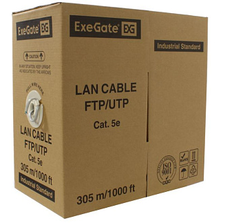 Кабель витая пара внутренний 4 пары UTP кат.5e (305м) омедненный ExeGate 25AWG
