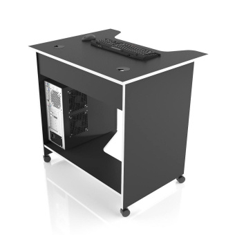 Стол компьютерный MaDXRacer XMINI XG08 "800х650х750" черный, кромка белая