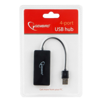 Концентратор USB-A - 4-port USB2.0, Gembird UHB-U2P4-03, черный