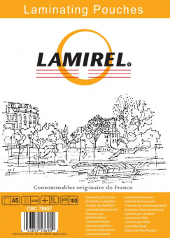 Плёнка для ламинирования Lamirel (A5, 75мкм, 100шт)