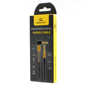 Кабель аудио-видео 3.5Jack (m) < - > 3.5Jack (m)  1.0м, Cablexpert, угловой, блистер, черный