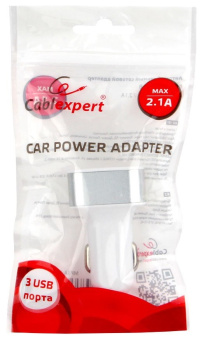 Автомобильное зарядное устройство Cablexpert (3*USB, 1A/2A/2.1A)