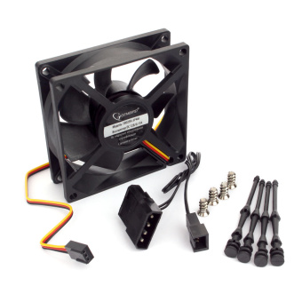 Вентилятор для корпуса 80mm Gembird S8025H-3P4M (3 pin/4 pin Molex, провод 30cm)