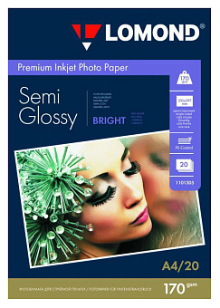 Бумага Lomond [A4] полуглянцевая, 170гр/м2, 20л