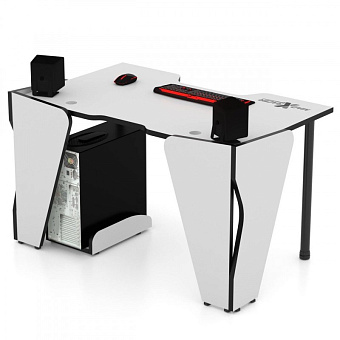 Стол компьютерный MaDXRacer KING GT14 "1400х900х750" белый, кромка черная