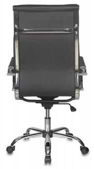 Кресло Бюрократ CH-993 (эко.кожа, мех. качания, крест. металл хром, до 120 кг) Черный