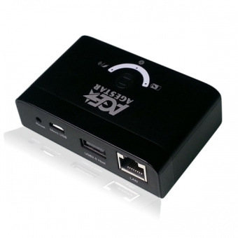 Внешний картридер USB2.0 Agestar WPRS1 microUSB, SD, USB, LAN, Wi-Fi, 1200мАч, черный