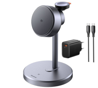 Беспроводное зарядное устройство Mcdodo 3in1 MagQ Qi2 Wireless Charging Stand Black