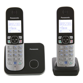Радиотелефон Panasonic DECT KX-TG 6812 RUB (АОН, +доп.трубка, спикерфон, полифония, черный)