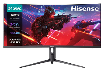 Монитор 34" Hisense 34G6Q PRO (VA 3440x1440 240Hz DP) серый