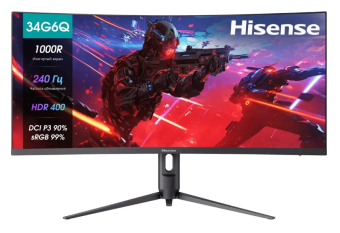 Монитор 34" Hisense 34G6Q PRO (VA 3440x1440 240Hz DP) серый