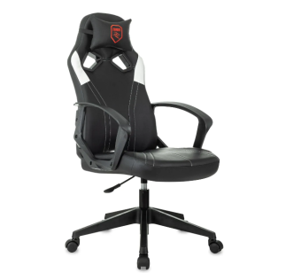 Кресло Zombie 50 (эко.кожа, без мех. качания, крест. пластик, до 120 кг) Черный/белый