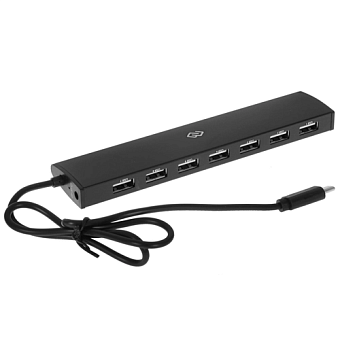 Концентратор USB-C - 7-port USB2.0, Digma HUB-7U2.0-UC-B, черный