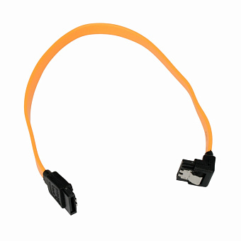 Кабель интерфейсный SATA  50см, Cablexpert, угловой, защелка, желтый