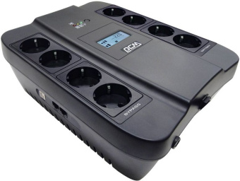 ИБП Powercom Spider  SPD-750U LCD 750ВА (LCD-дисп,8 х Euro розеток: 4 с резервным пит., 4 с фильтрац