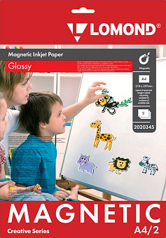 Бумага Lomond [A4] магнитный слой, белая глянцевая, 2л