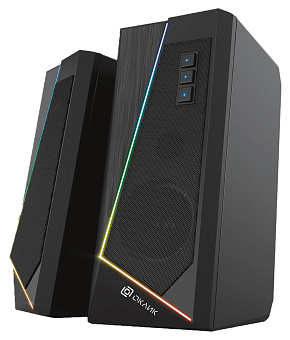 Акустическая система OKLICK OK-125 (2x6W, RGB-подсветка, питание от USB) black