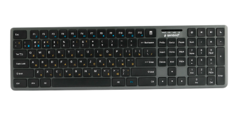 Клавиатура беспроводная Gembird KBW-8460 (радио/Bluetooth, ножничный (бесшумный) механизм, оранжевая кириллица)