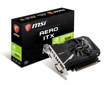 Видеокарта 2Gb MSI GT 1030 AERO ITX 2GD4 OC (GT1030) GDDR4 64bit HDMI DVI