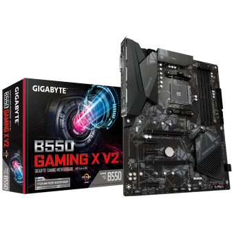Материнская плата Socket AM4 Gigabyte B550 GAMING X V2 (B550) 4*DDR4 2*PCI-Ex16 3*PCI-Ex1 4*SATA 2*M.2 HDMI DVI ATX