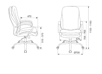 Кресло Бюрократ T-9950SL (вельветовая ткань Fabric, мех. качания, крест. металл хром) Горчичный