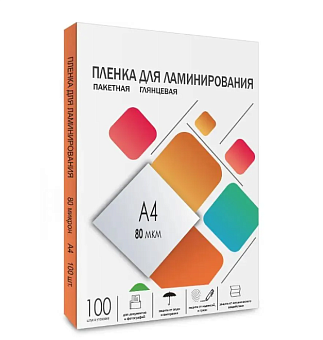 Плёнка для ламинирования ГЕЛЕОС (A4,  80мкм,  100шт) глянцевая