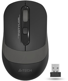 Мышь беспроводная A4Tech Fstyler FG10S 2000dpi бесшумная черный/серый