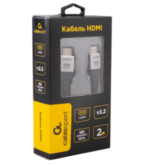 Кабель соединительный DP (m) < - > DP (m)  2.0м, ver 2.1, Cablexpert  тройной экран нейлон.оплетка серый
