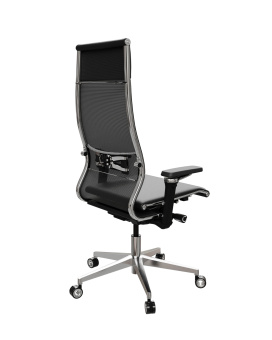 Кресло МЕТТА Samurai L1-64D (504.F.1.10A) - Сетка(YM93)+ЭкоКожа(Инфинити) Черный