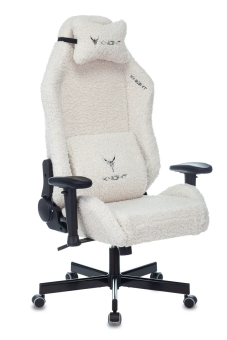 Кресло Knight T1 (экомех, мех. качания, реклайнер, крест. металл, до 150 кг) Молочный