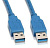 Кабель USB3.0 Am < - > Am 1.0м, Cablexpert (синий, в упаковке)