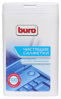 Салфетки BURO BU-tft - Чистящие салфетки для ЖК-мониторов в пластиковой тубе (100шт)