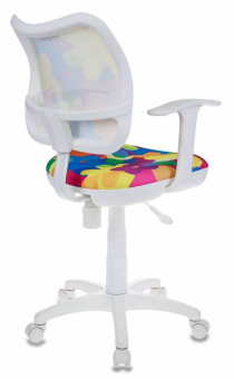 Кресло Бюрократ CH-W797 (сетка/ткань, пруж.-винт. мех. качания, крест. пластик, до 100 кг) Мультиколор