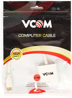 Кабель-переходник HDMI (m) < - > VGA (f), Vcom