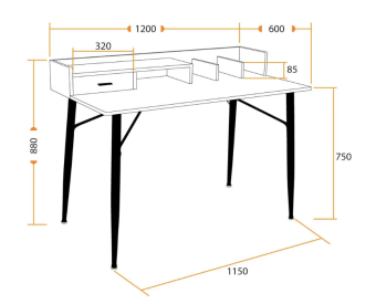 Стол компьютерный Tetchair WD-13 [burnt] металлокаркас + столешница 15мм