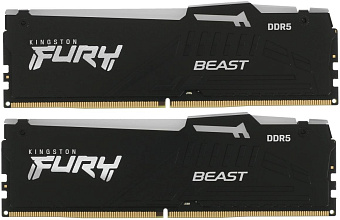Модуль памяти DDR5 32Gb 5600MHz Kingston FURY Beast Black RGB EXPO CL36 (Kit of 2)