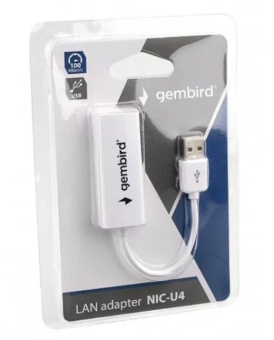 Сетевая карта USB2.0 Gembird NIC-U4 Fast Ethernet Adapter 10/100 Мбит/сек