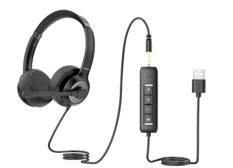 Наушники проводные Acer OHW309 USB 2.8м черный