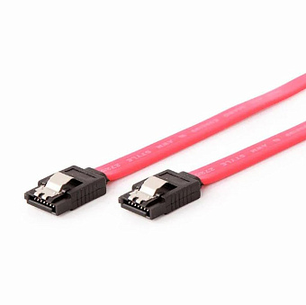 Кабель интерфейсный SATA  80см, Cablexpert, прямой разъем, защелка