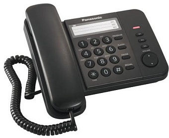 Телефон проводной Panasonic KX-TS 2352 RUB (черный)
