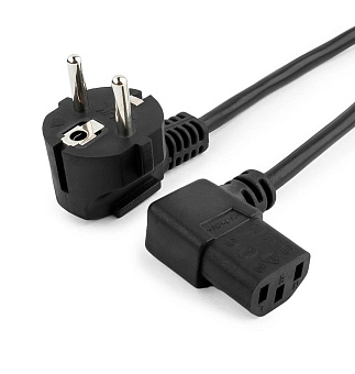 Кабель питания 220V  1.8м, Schuko- C13, 10А, VDE, Cablexpert, черный (угловой разъем)