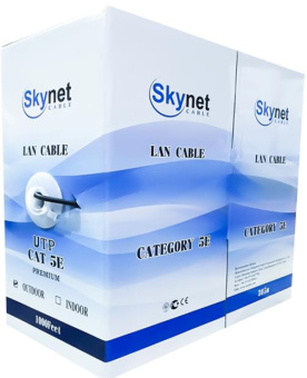 Кабель витая пара внешний 4 пары UTP кат.5e (305м) медный с троссом SkyNet Premium