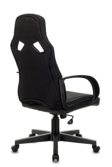 Кресло Zombie RUNNER (ткань, мех. качания, крест. пластик, до 120 кг) Черный/синий