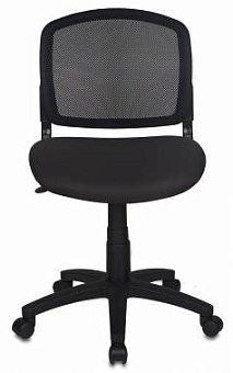 Кресло Бюрократ CH-296NX (сетка/ткань, без мех. качания, крест. пластик, до 100 кг) Черный