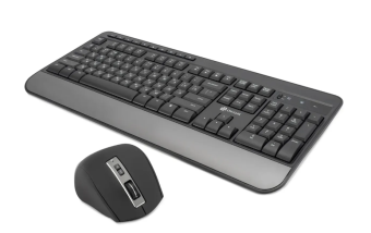 Комплект беспроводной (клавиатура+мышь) Оклик S290W Multimedia черный