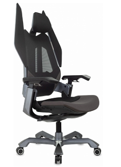 Кресло Knight Aero (ткань, синхромеханизм, крестов. пластик, до 110 кг) черный/серебро
